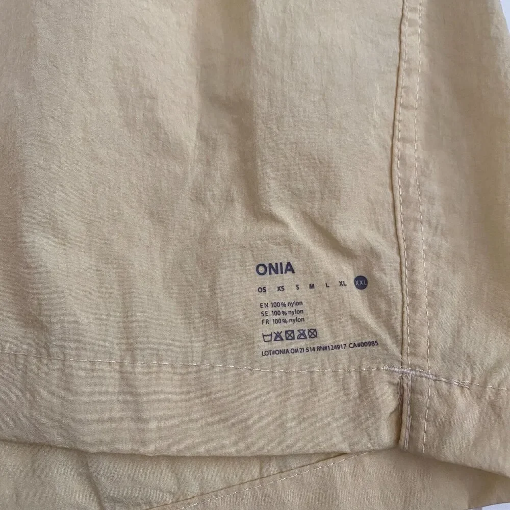 NWOT Onia Swim Shorts Men's Size XXL Yellow Drawstring Pockets Mesh Lined Beach